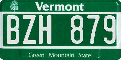 VT license plate BZH879