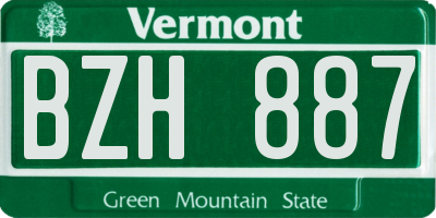 VT license plate BZH887