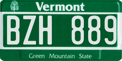 VT license plate BZH889
