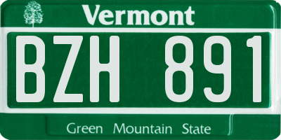 VT license plate BZH891
