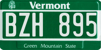 VT license plate BZH895