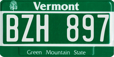 VT license plate BZH897