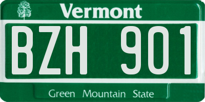 VT license plate BZH901