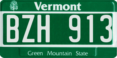 VT license plate BZH913