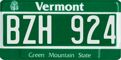 VT license plate BZH924
