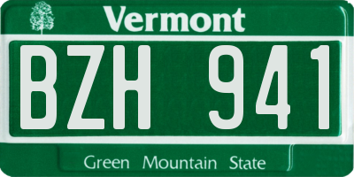 VT license plate BZH941