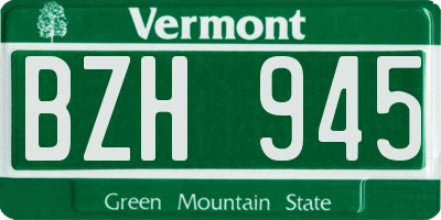 VT license plate BZH945