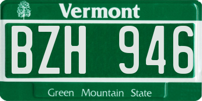 VT license plate BZH946
