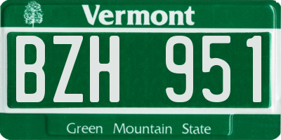 VT license plate BZH951