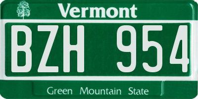 VT license plate BZH954