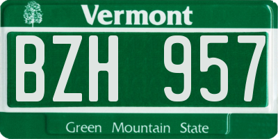 VT license plate BZH957