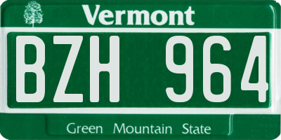 VT license plate BZH964
