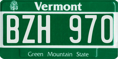 VT license plate BZH970