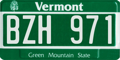VT license plate BZH971