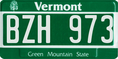 VT license plate BZH973