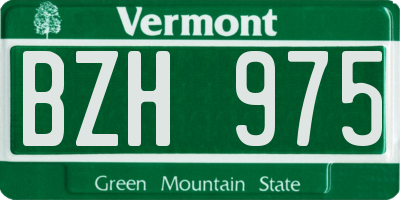 VT license plate BZH975