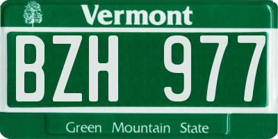 VT license plate BZH977