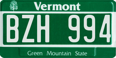 VT license plate BZH994
