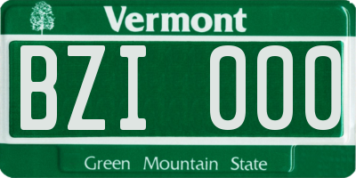 VT license plate BZI000