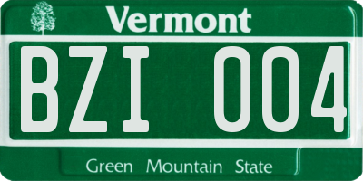 VT license plate BZI004