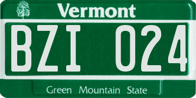VT license plate BZI024