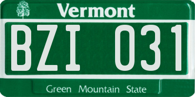 VT license plate BZI031