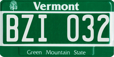 VT license plate BZI032