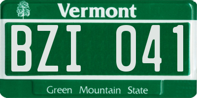 VT license plate BZI041