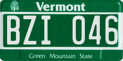 VT license plate BZI046