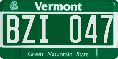 VT license plate BZI047