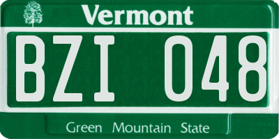 VT license plate BZI048