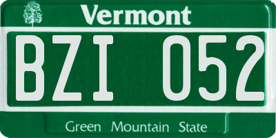 VT license plate BZI052
