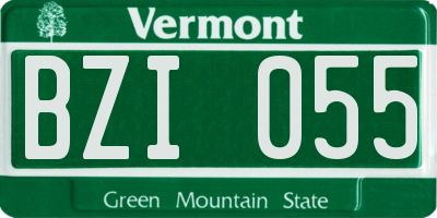 VT license plate BZI055
