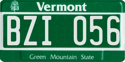 VT license plate BZI056