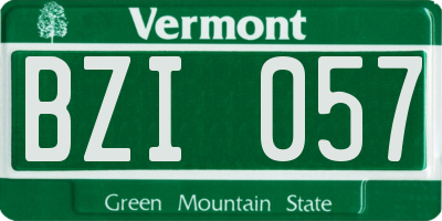 VT license plate BZI057