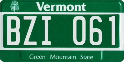 VT license plate BZI061