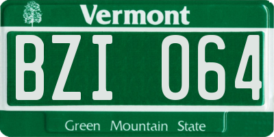 VT license plate BZI064