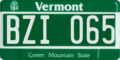 VT license plate BZI065