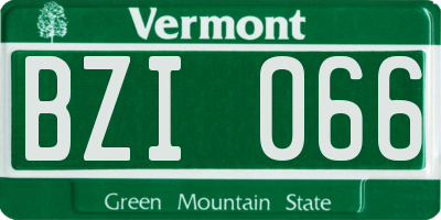 VT license plate BZI066