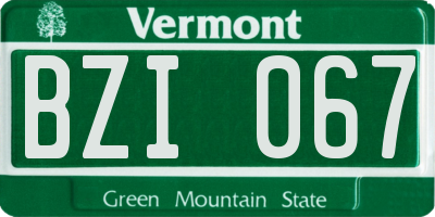 VT license plate BZI067