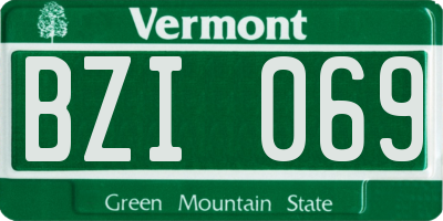 VT license plate BZI069
