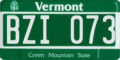 VT license plate BZI073