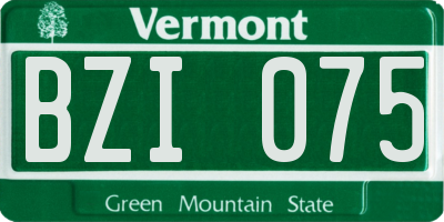 VT license plate BZI075