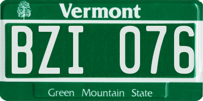 VT license plate BZI076