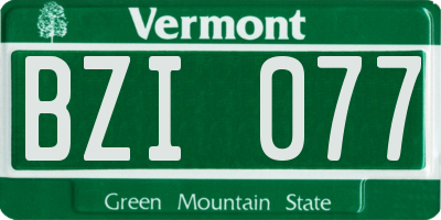 VT license plate BZI077