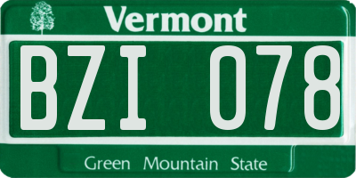 VT license plate BZI078