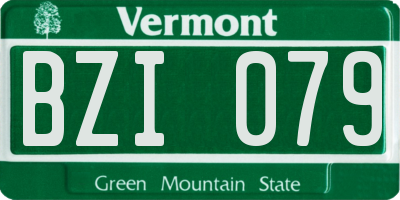VT license plate BZI079