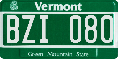 VT license plate BZI080