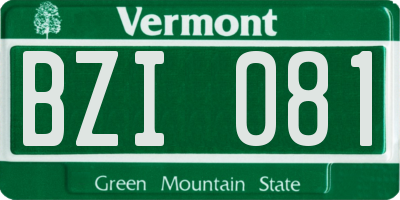 VT license plate BZI081