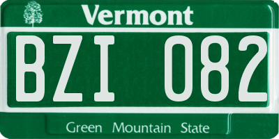 VT license plate BZI082